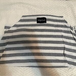 Milk snob Gray and White Striped breastfeeding cover